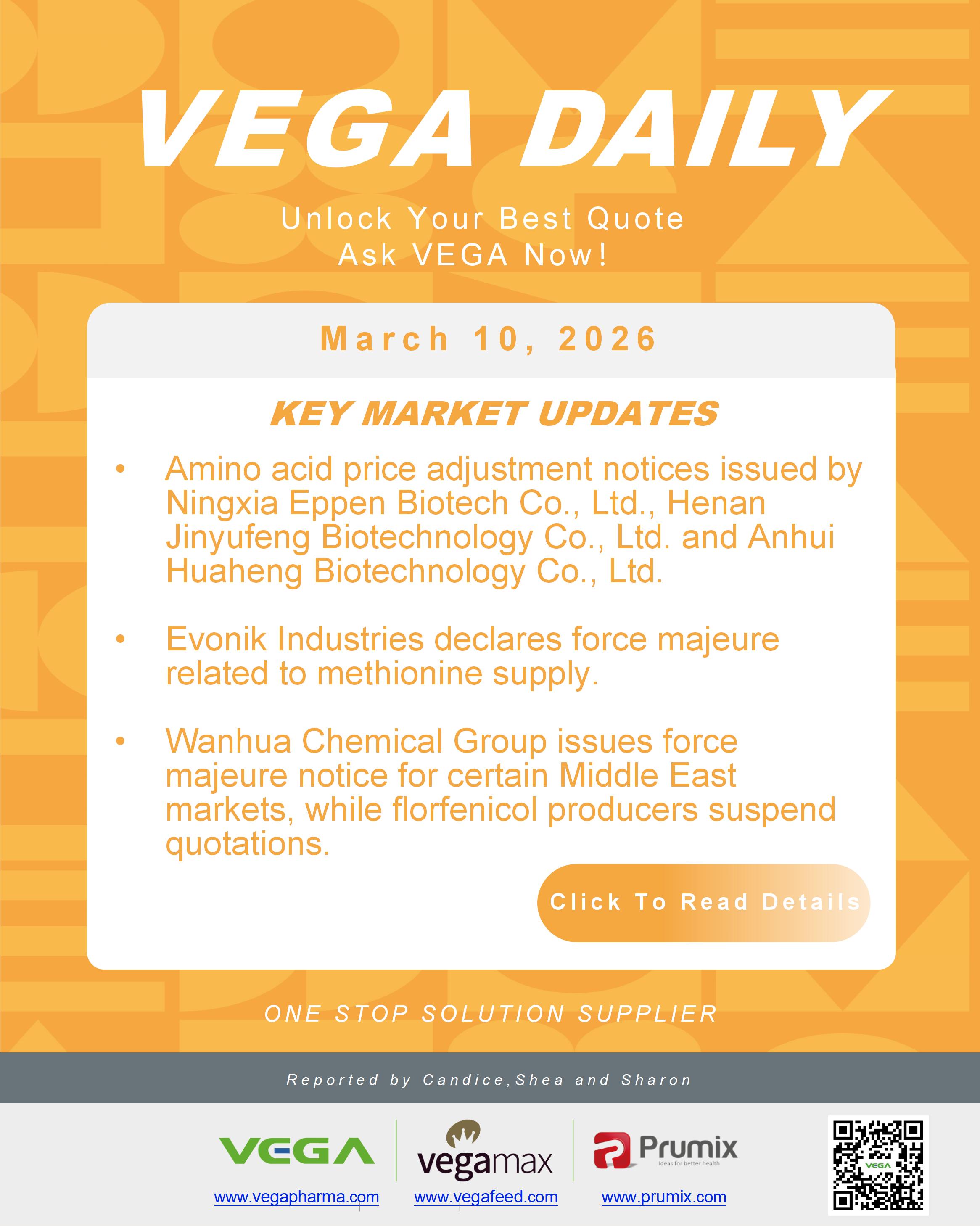 VEGA Daily Dated on March 10th 2026 Vitamin Amino Acid APl Food Additives.jpg